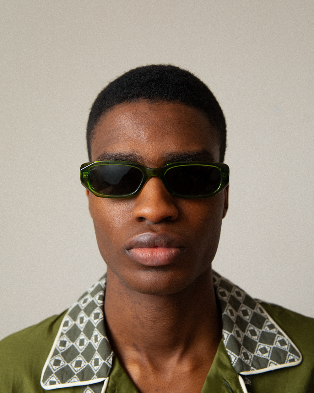 ORÉ in Transparent Olive Green | KIMEZE | Unisex Luxury Sunglasses